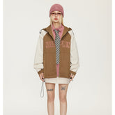 Unisex Jacket Retro Autumn Coat Loose Casual Hooded Jacket